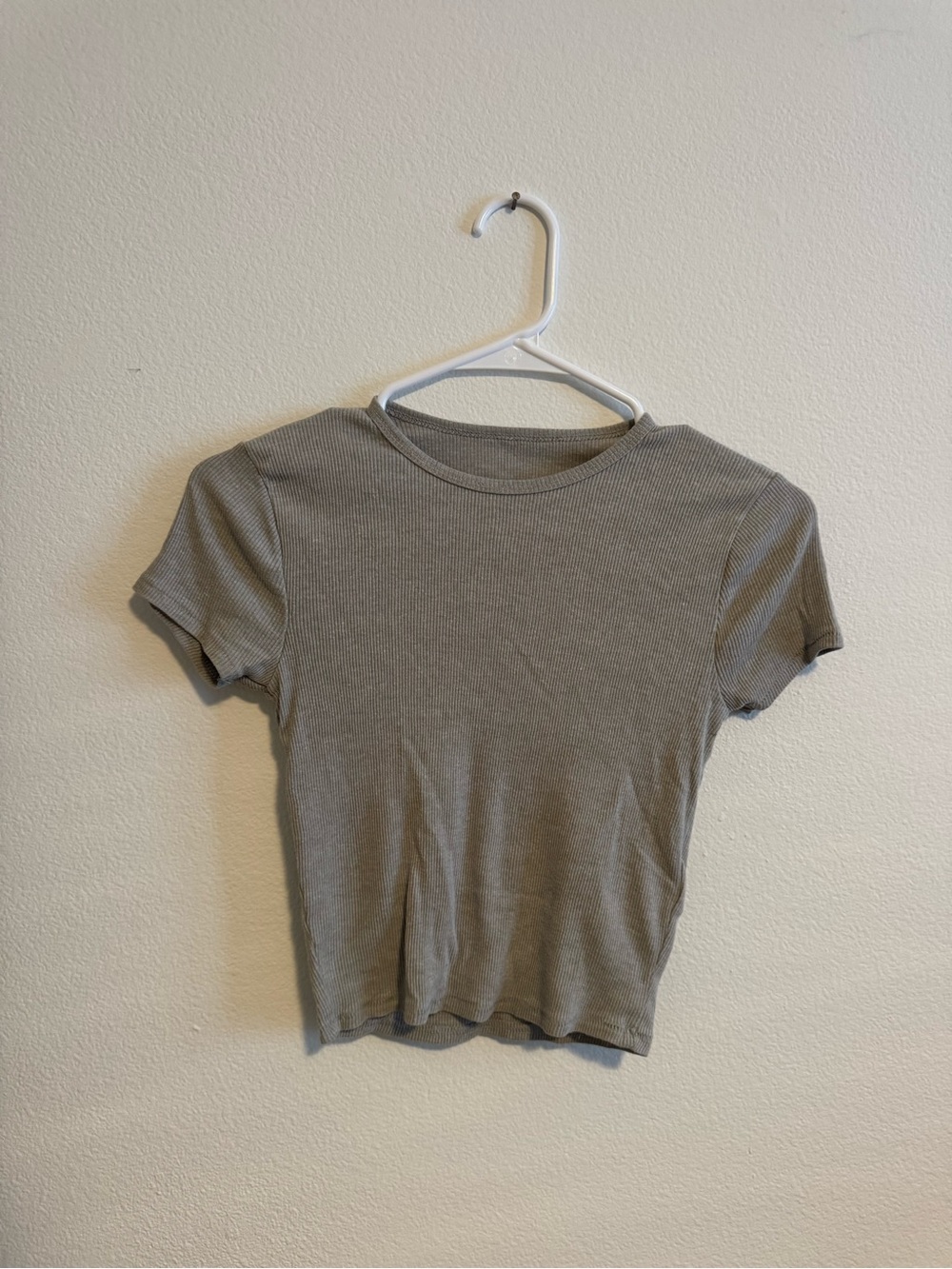 BDG Short Sleeve Ribbed Tee - Gray